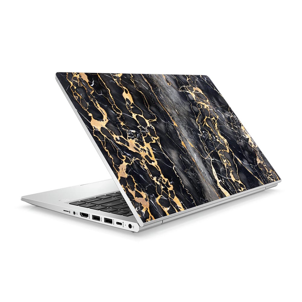 Slate Grey Gold Marble HP ProBook 640 G8 Laptop Skin