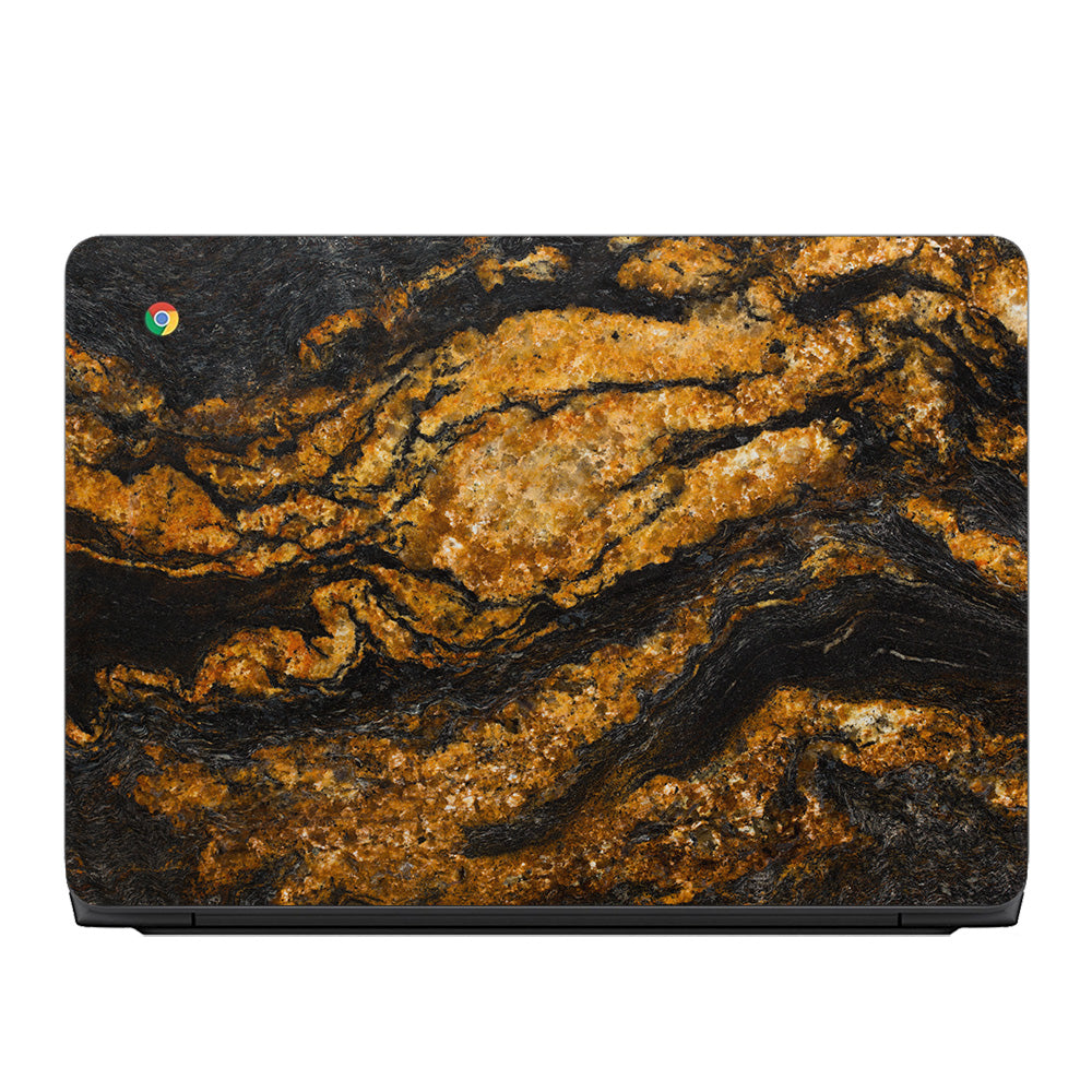 Black &amp; Gold Marble HP Chromebook 11 G5 Skin