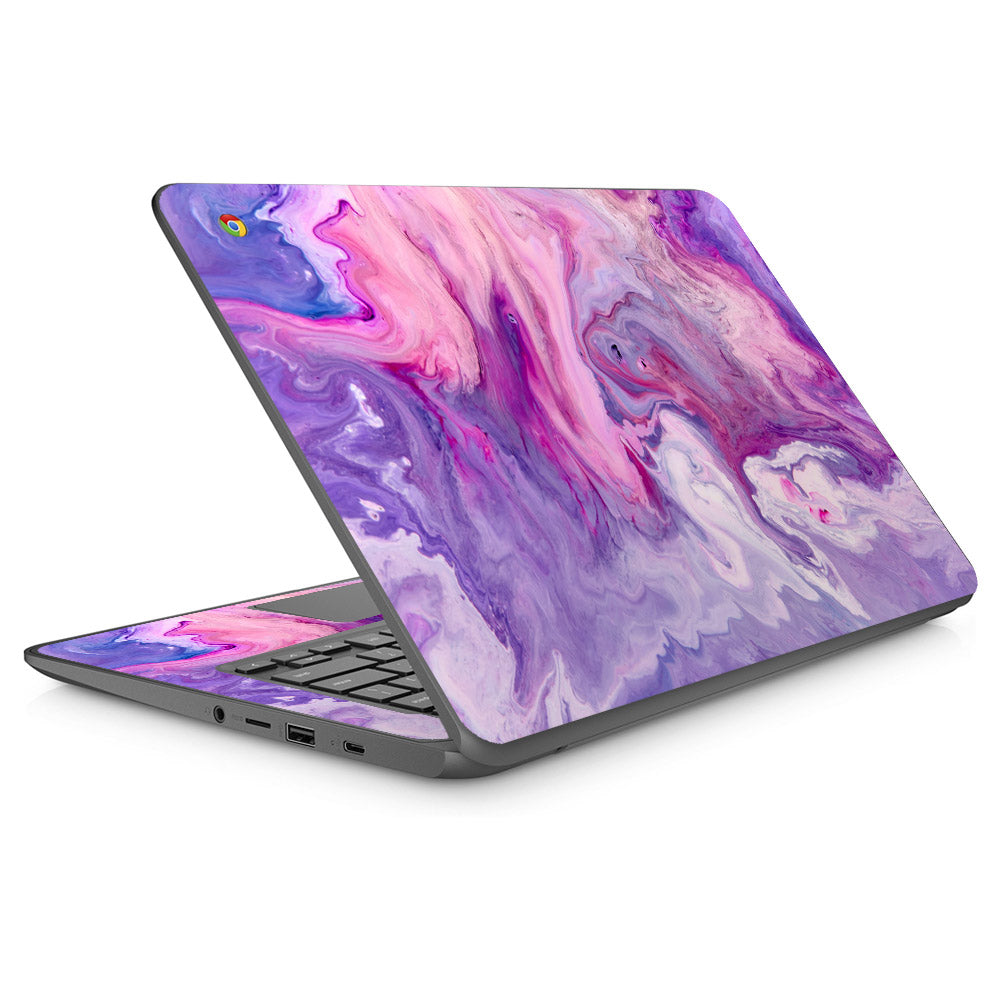 Purple Marble Swirl HP Chromebook 14 Skin