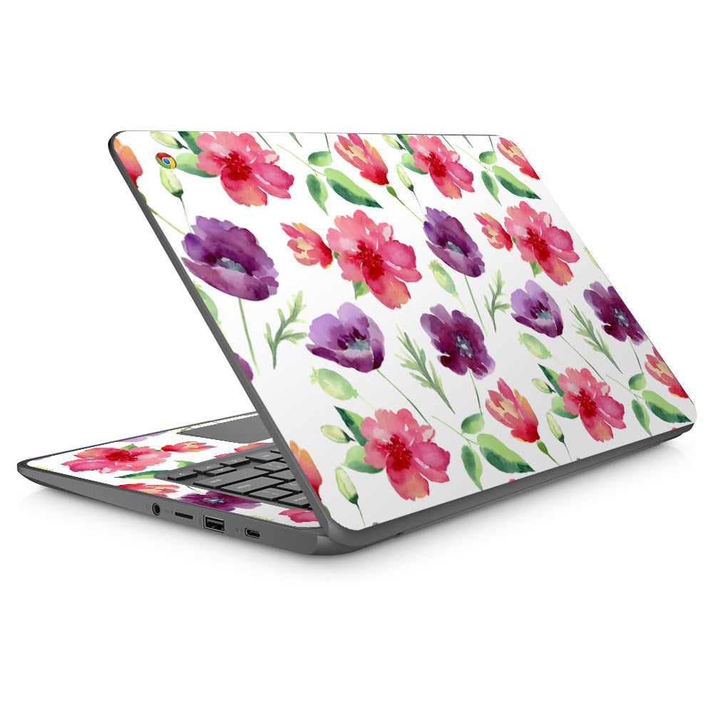 Watercolour Poppies HP Chromebook 14 Skin