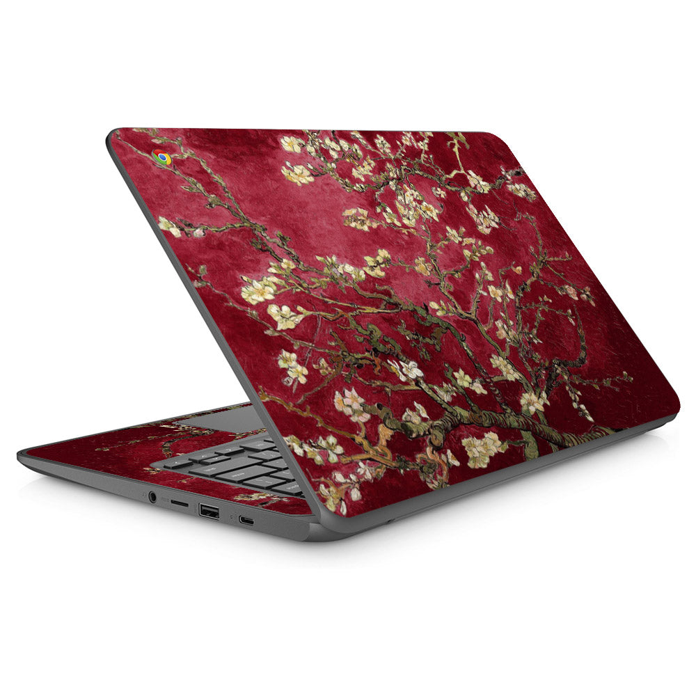 Red Blossoming Almond Tree HP Chromebook 14 Skin