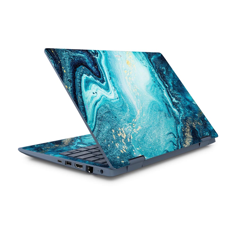 Blue River Marble HP ProBook x360 11 G6 EE Skin