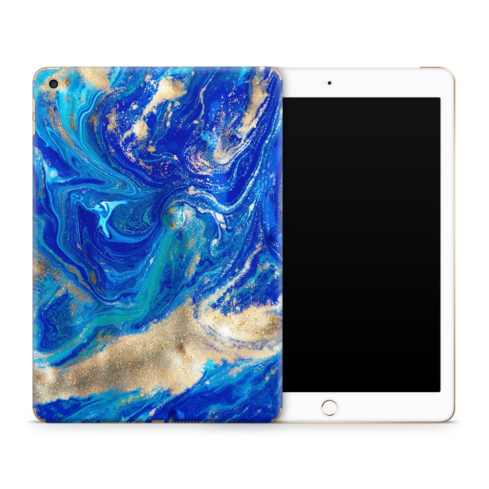 Blue Gold Marble iPad 5/6 Skin