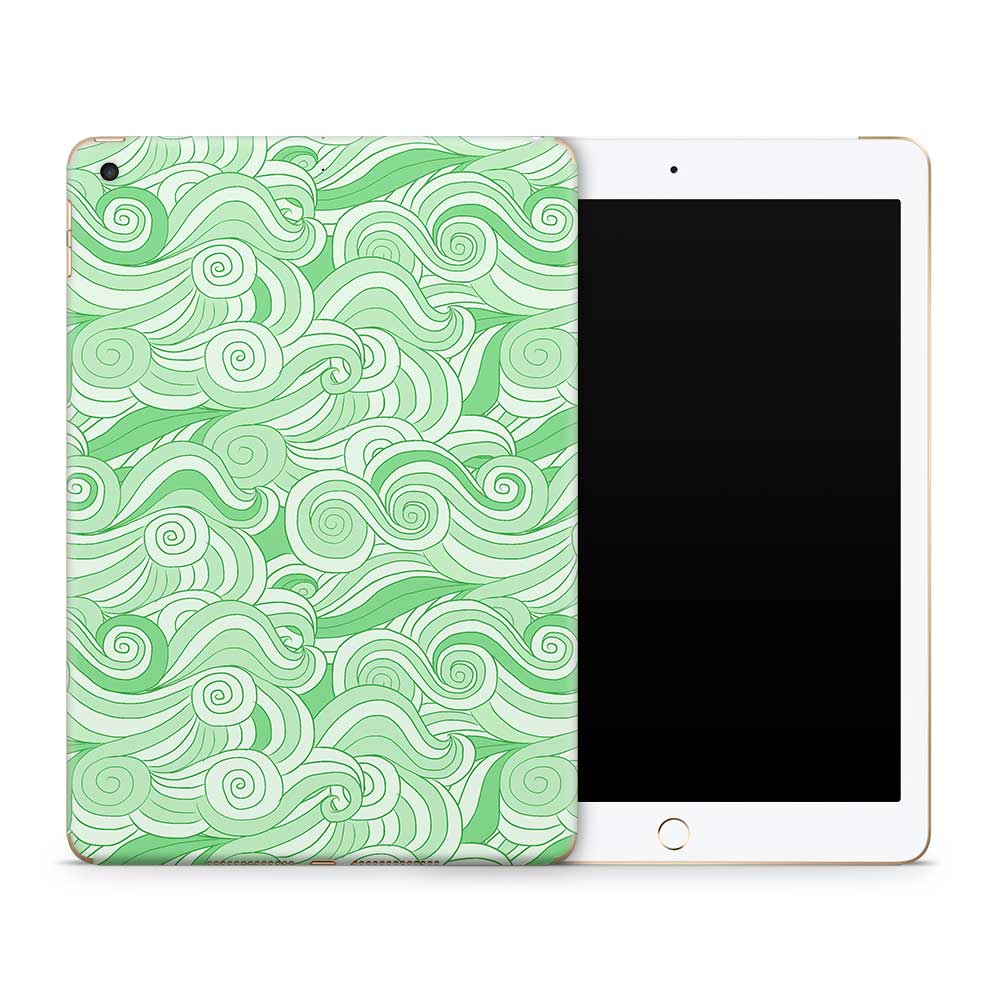 Green Waves Apple iPad Skin