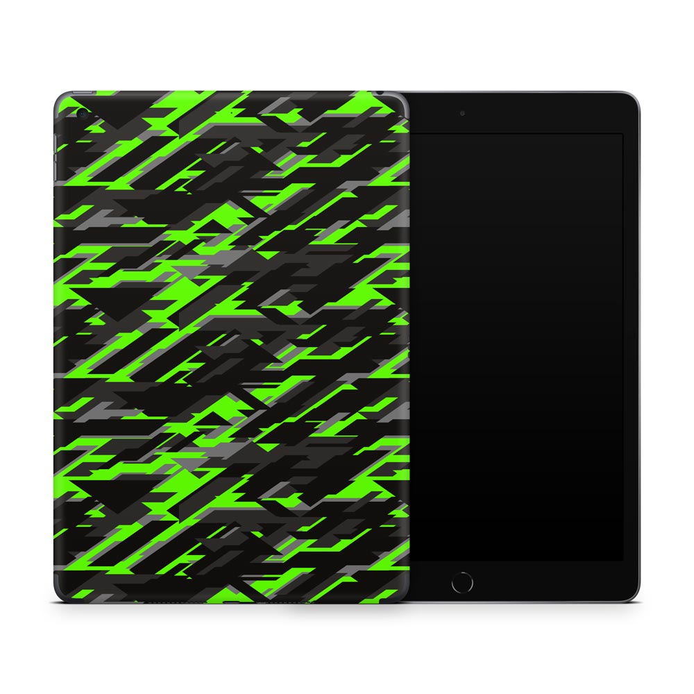 Green Geometric Camo Apple iPad 7/8 Skin