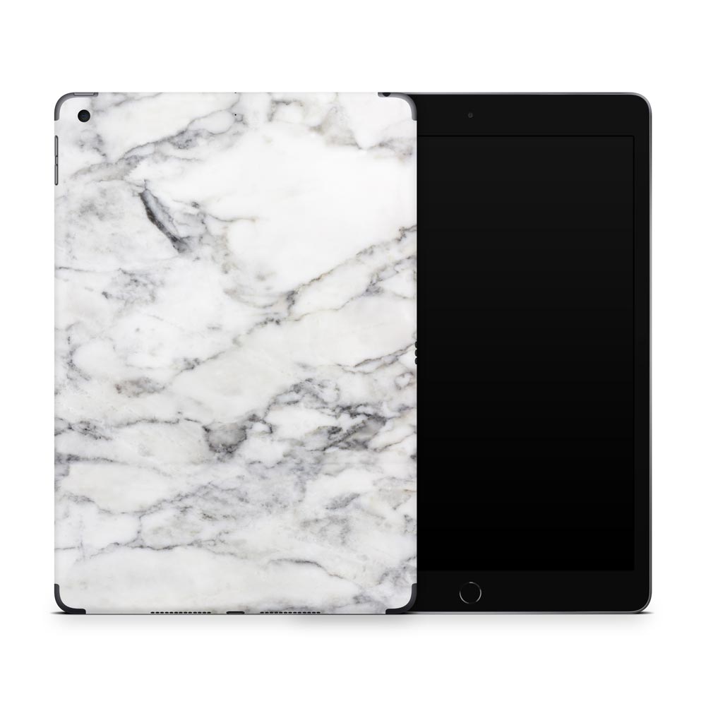 Classic White Marble Apple iPad 7/8 Skin