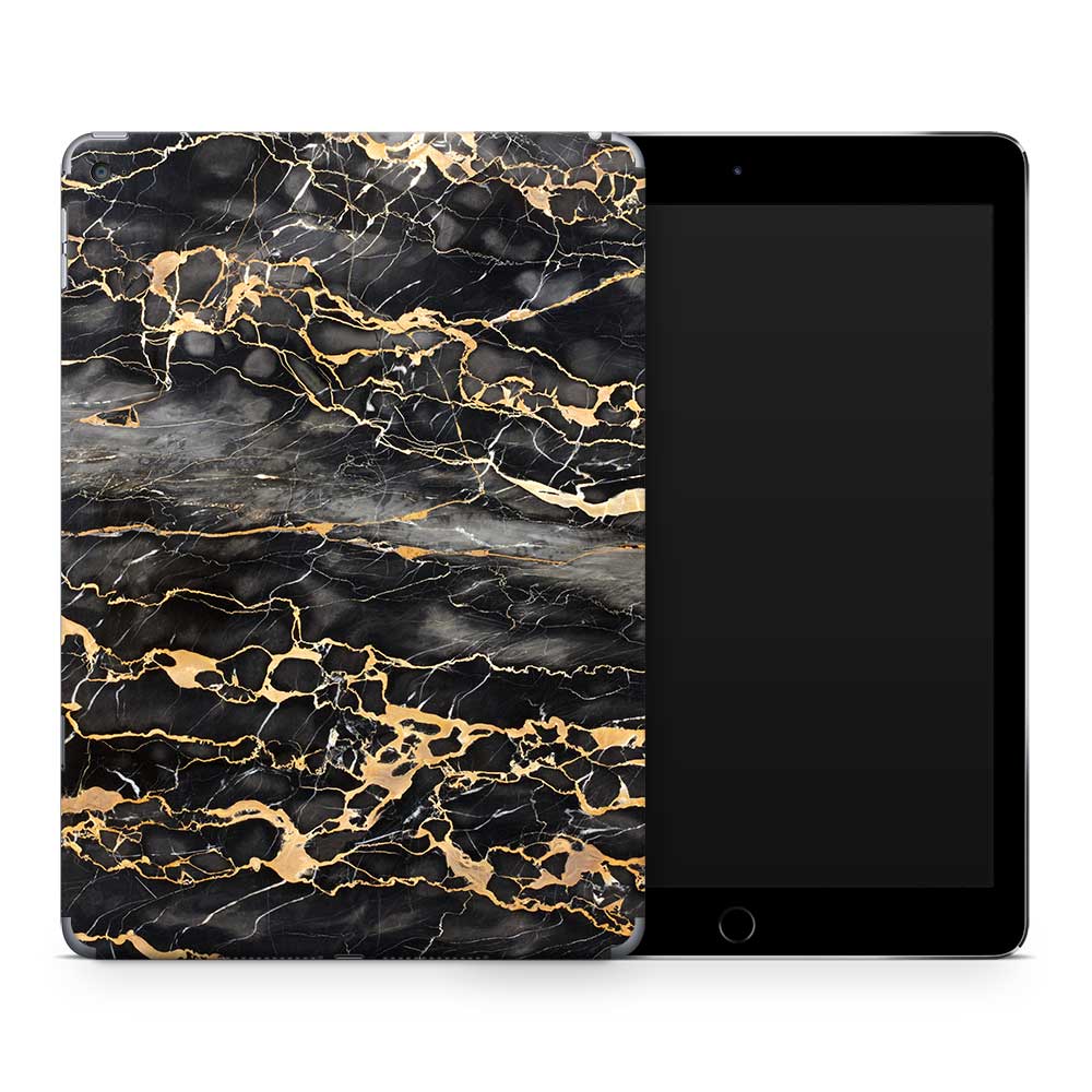 Slate Grey Gold Marble Apple iPad Air Skin