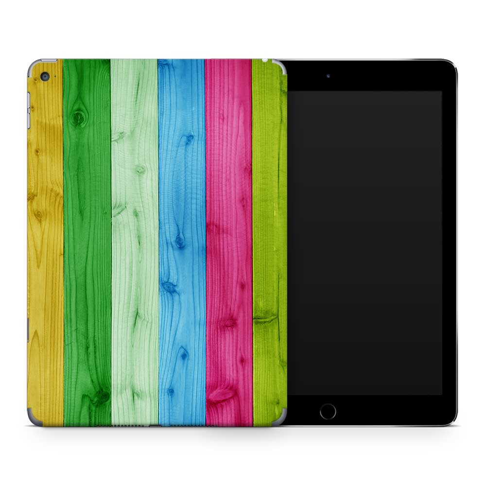 Rainbow Wood Panels Apple iPad Air Skin