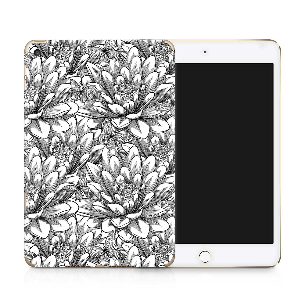 White Floral Damask Apple iPad Mini Skin