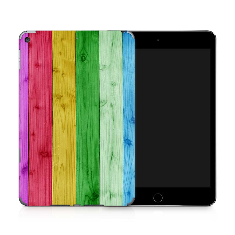 Rainbow Wood Panels Apple iPad Mini 5 Skin