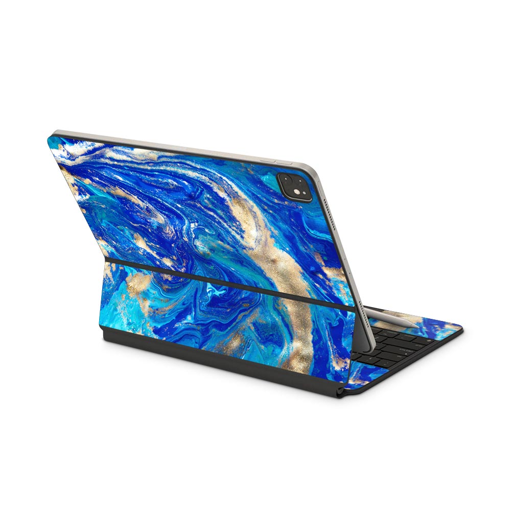 Blue Gold Marble iPad Pro (2020) Magic Keyboard Skin