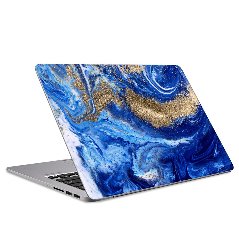 Blue Gold Swirl Laptop Skin