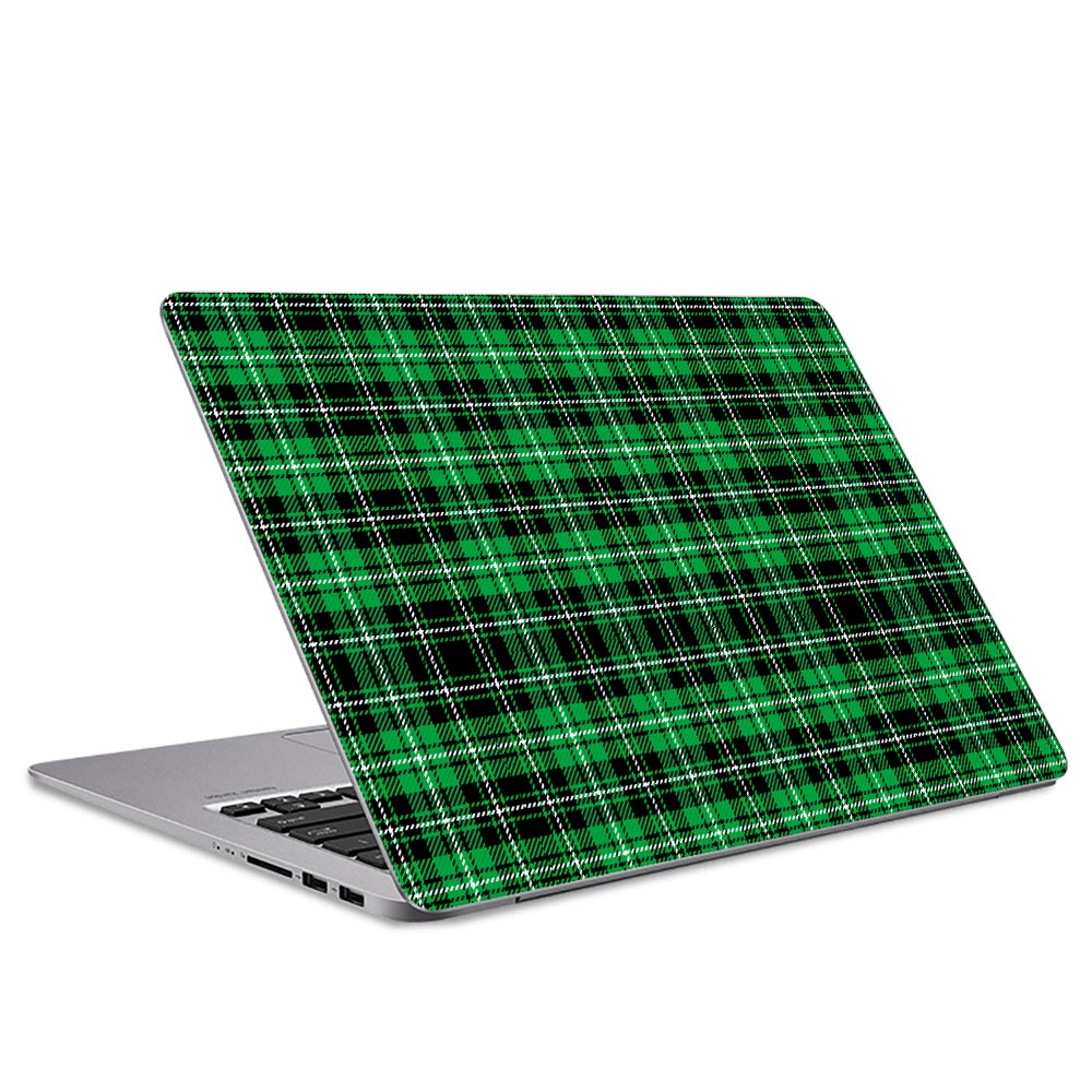 Green Plaid Laptop Skin