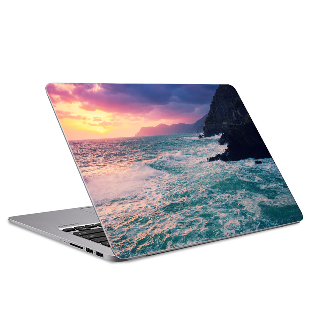 Sunset over Rocks Laptop Skin