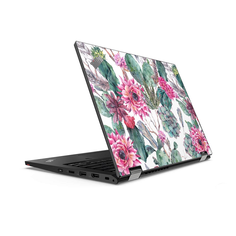 Cactus Rose Watercolour Lenovo ThinkPad L13 Yoga G2 Skin