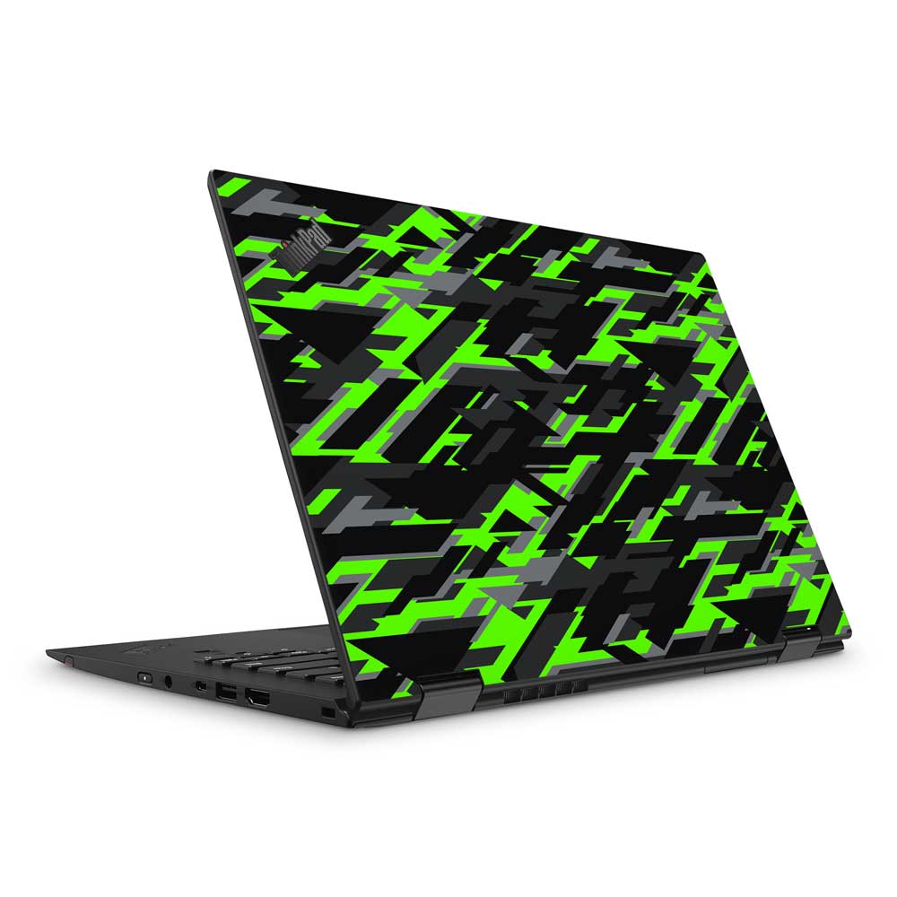 Green Geometric Camo Lenovo ThinkPad Yoga X1 G3 Skin