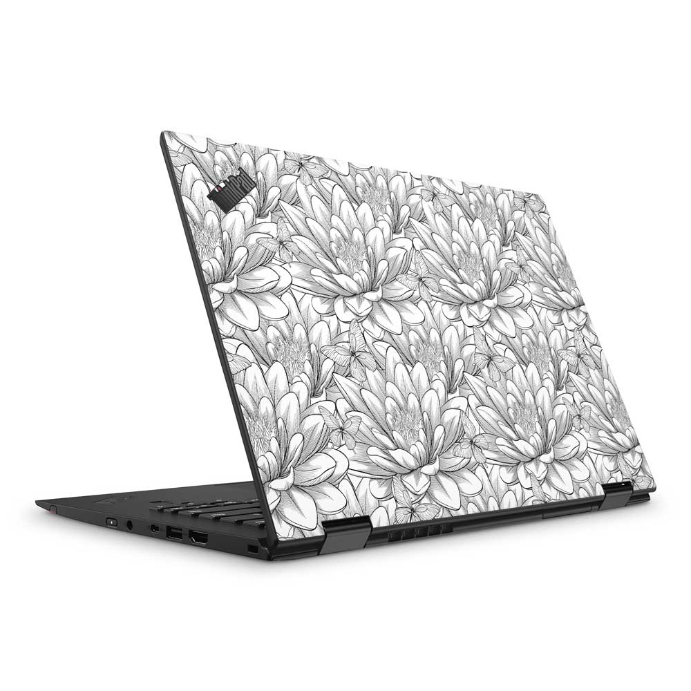 Floral Damask White Lenovo ThinkPad Yoga X1 G3 Skin