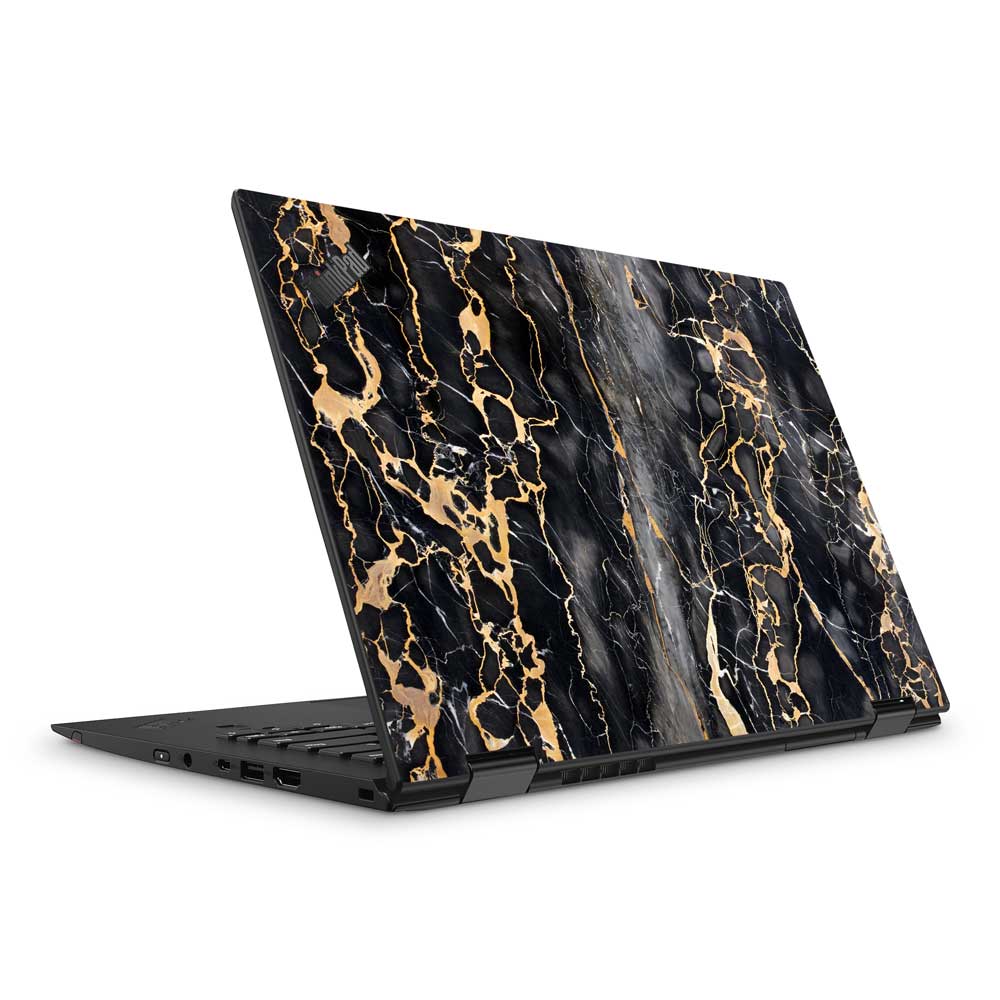 Slate Grey Gold Marble Lenovo ThinkPad Yoga X1 G3 Skin