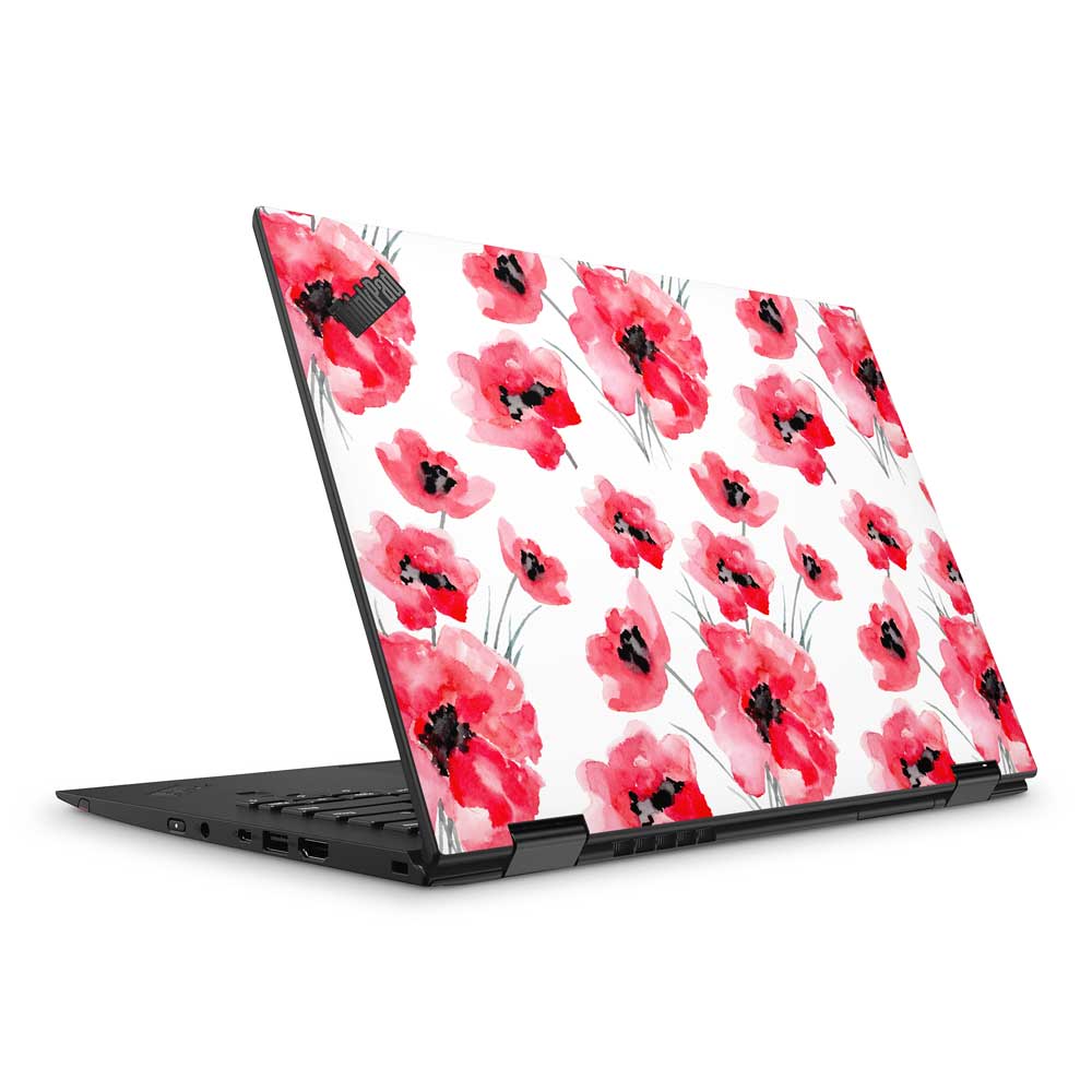 Watercolour Poppies Lenovo ThinkPad Yoga X1 G3 Skin