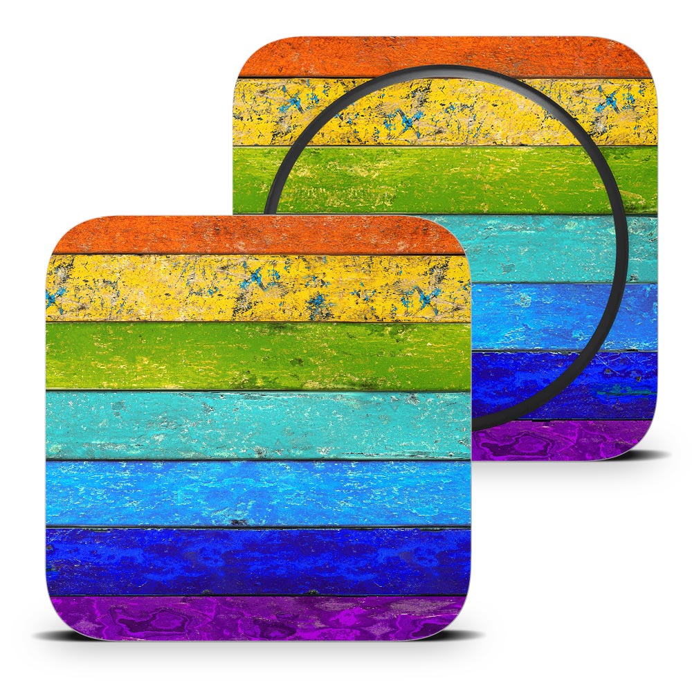 Vintage Rainbow Planks Apple Mac Mini M1 2021 Skin
