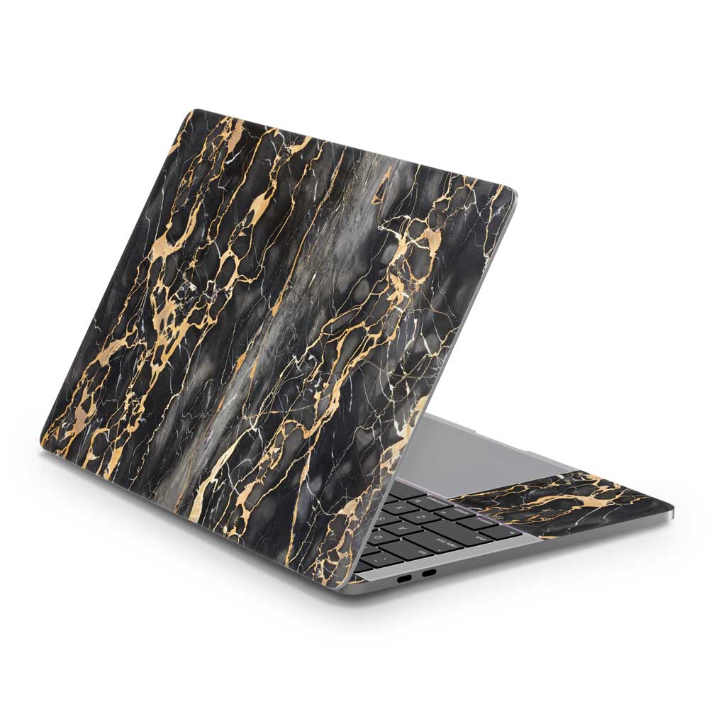 Slate Grey Gold Marble MacBook Pro 13 Skin