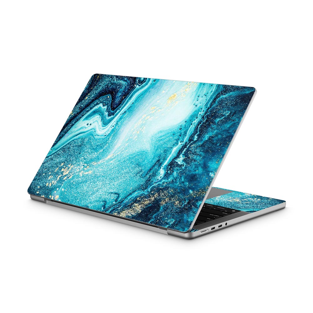 Blue River Marble MacBook Pro 14 Skin - Main Image