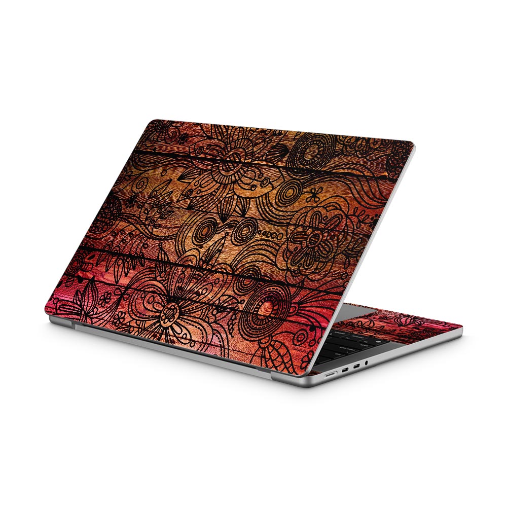 Flower Wood MacBook Pro 14 (2021) Skin
