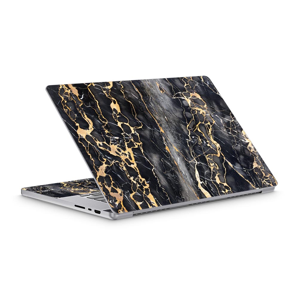 Slate Grey Gold Marble MacBook Pro 16 (2021) Skin