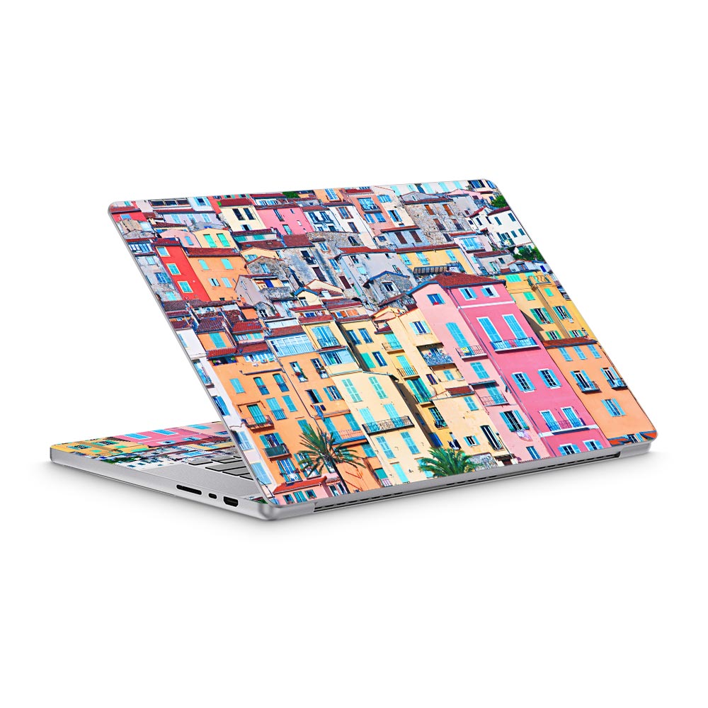 Menton Pastel Houses MacBook Pro 16 (2021) Skin