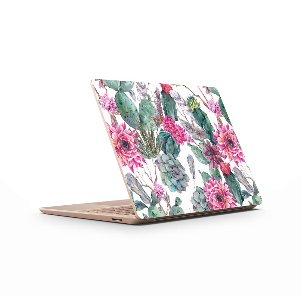 Cactus Rose Watercolour Microsoft Surface Laptop Go Skin