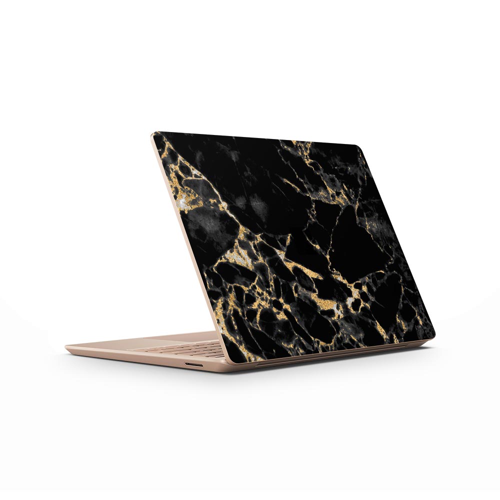 Oro Black Marble Microsoft Surface Laptop Go Skin