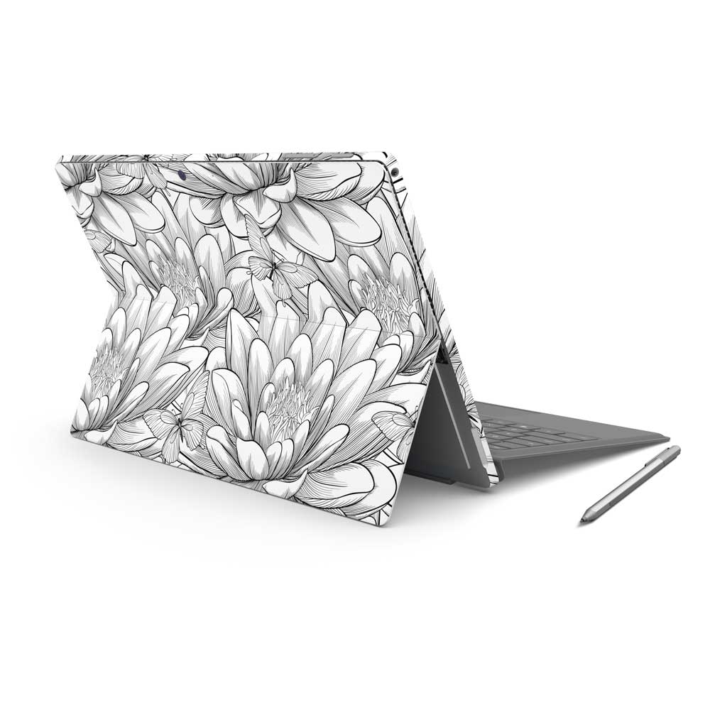 Floral Damask White Microsoft Surface Pro 7 Skin