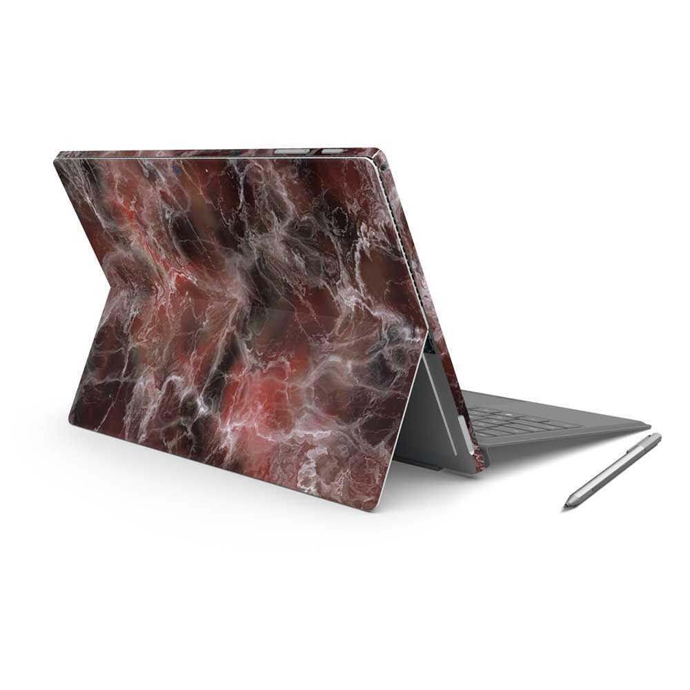 Red Ocean Marble Microsoft Surface Pro 7 Skin