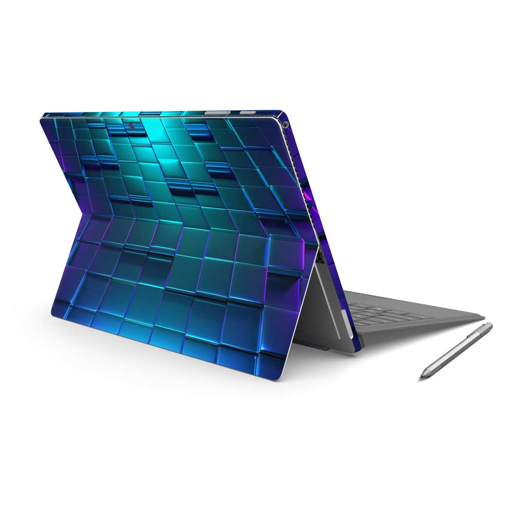 Reflecting Neon Cubes Microsoft Surface Pro 7 Skin