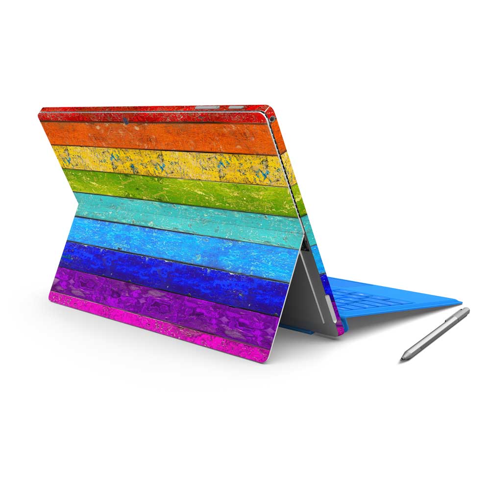 Vintage Rainbow Planks Microsoft Surface Pro 7 Skin