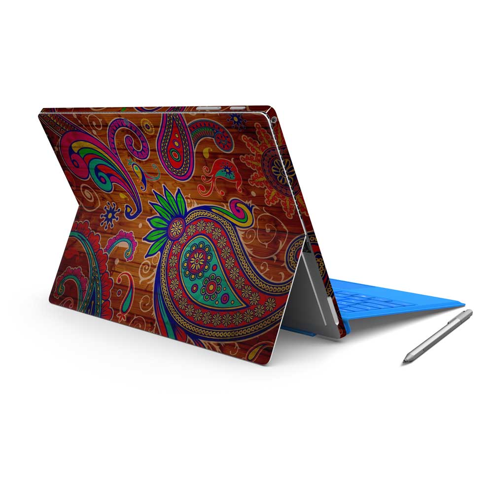 Floral Paisley Wood Microsoft Surface Pro 7 Skin