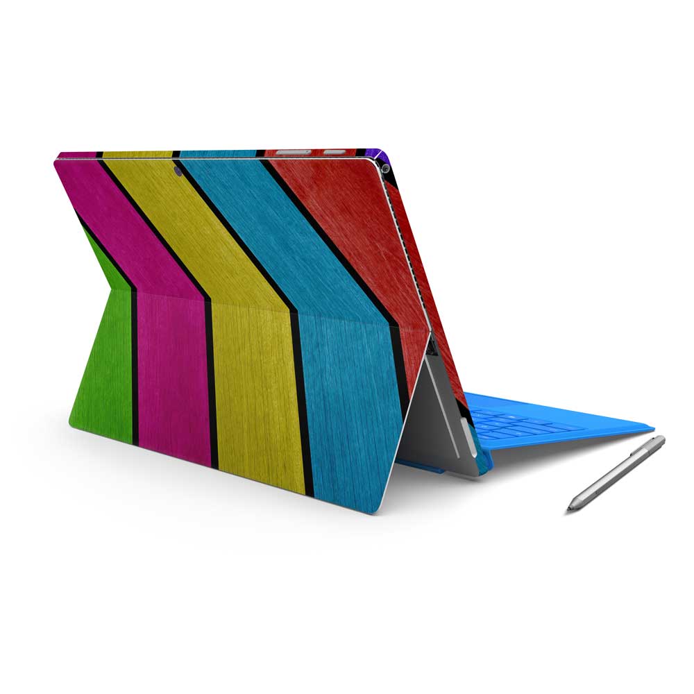 Neon Wood Panels Microsoft Surface Pro 7 Skin