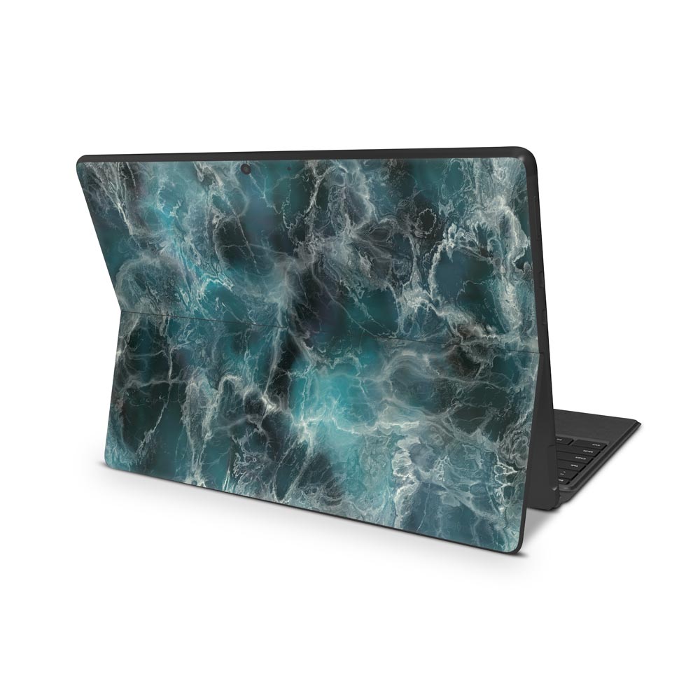 Blue Ocean Marble Microsoft Surface Pro X Skin