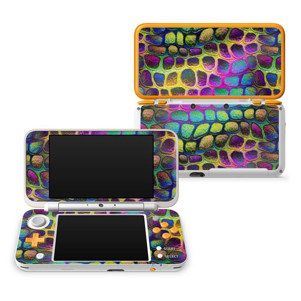 Fuzzy Rainbow Crocskin Nintendo 2DS XL Skin