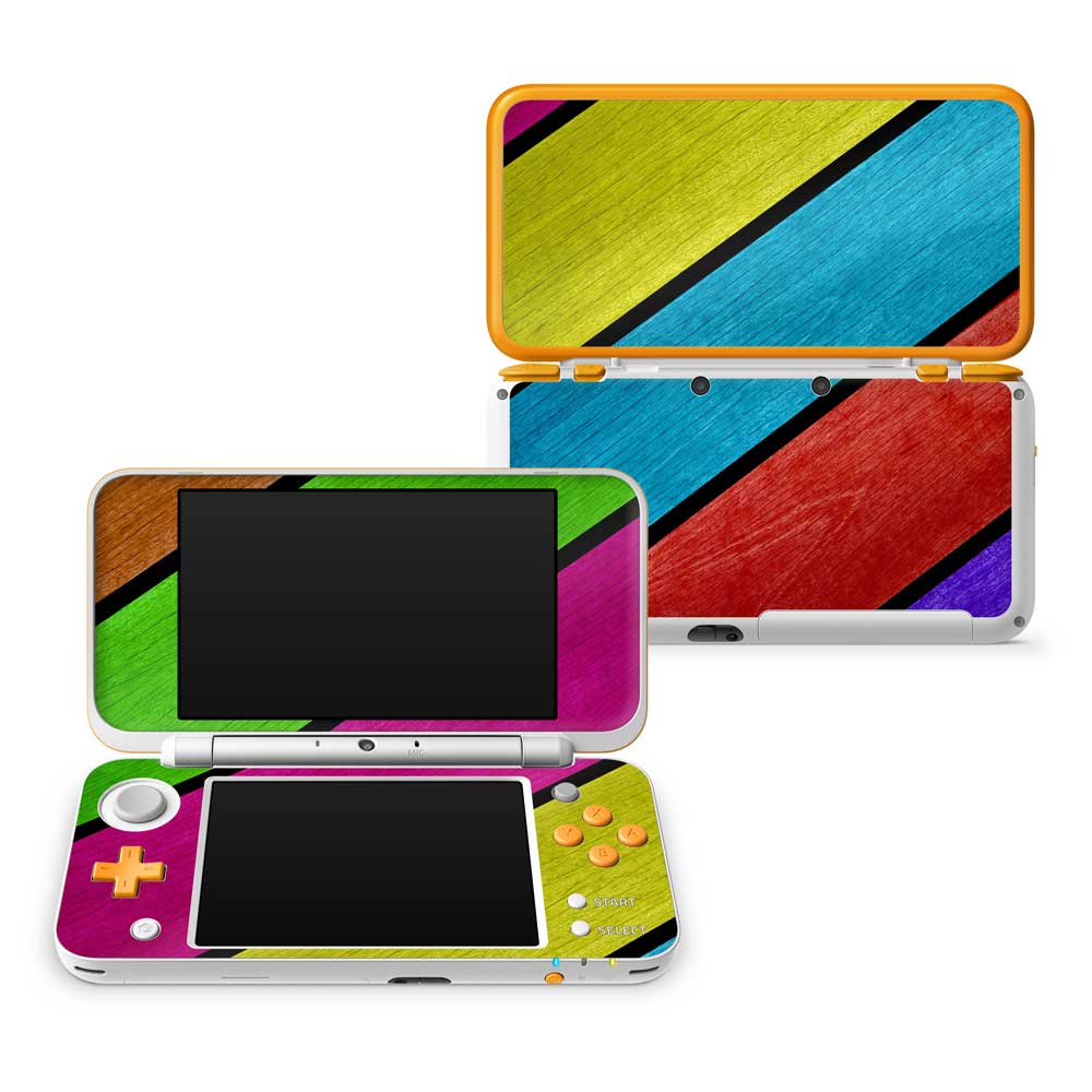 Neon Wood Panels Nintendo 2DS XL Skin