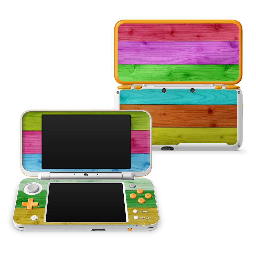Rainbow Wood Panels Nintendo 2DS XL Skin