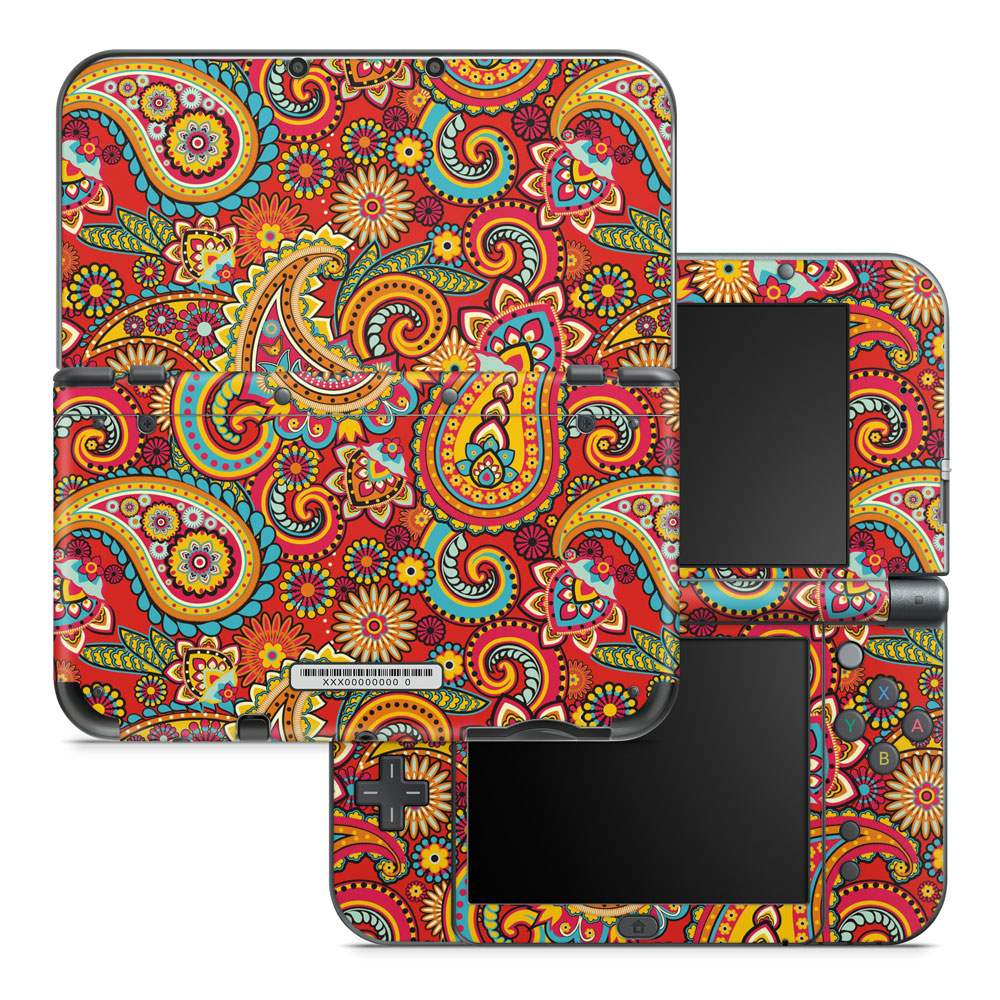 Orange Paisley Nintendo 3DS XL 2015 Skin