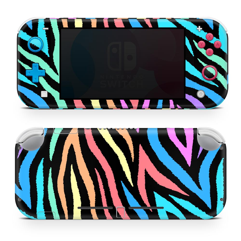 Rainbow Zebra Nintendo Switch Lite Skin