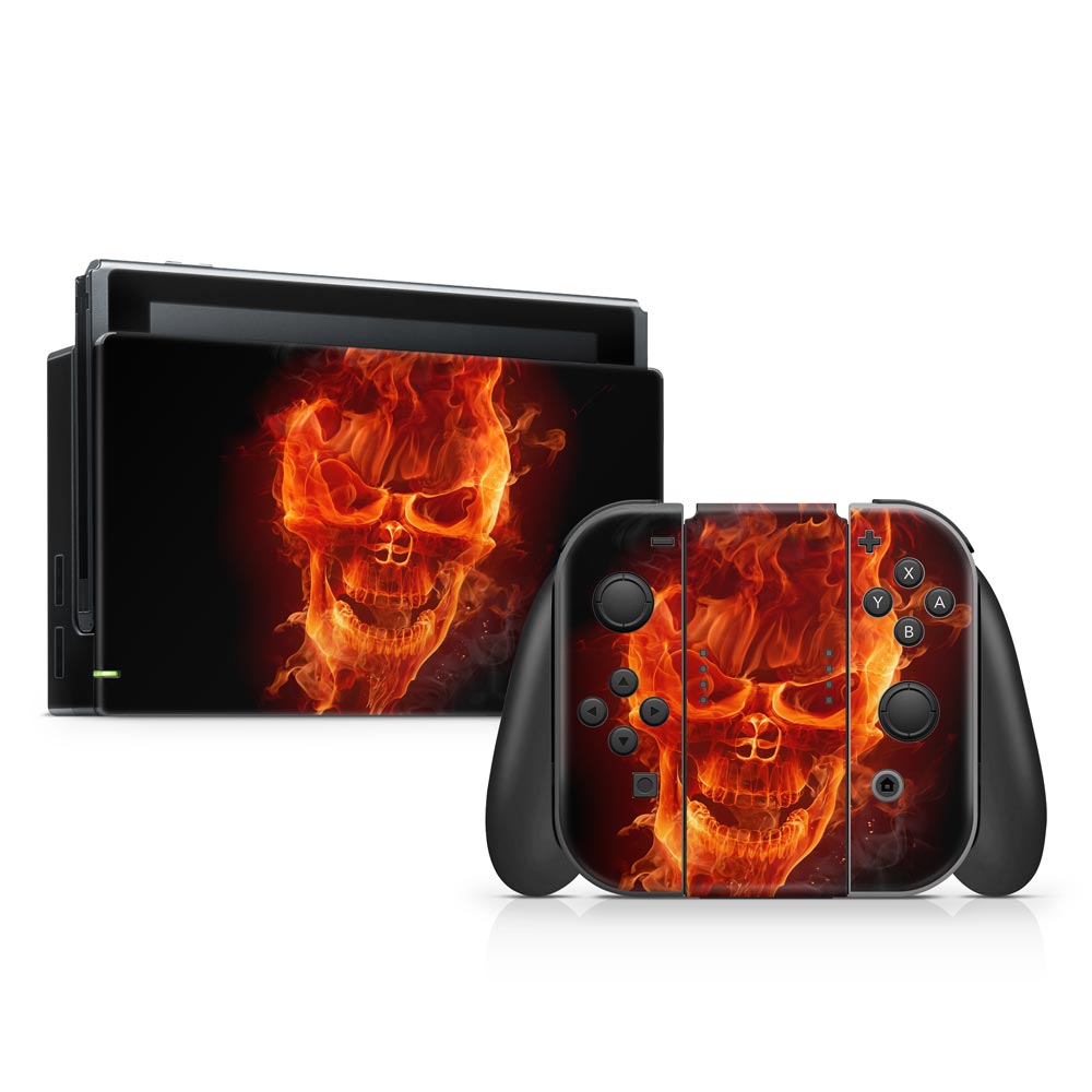 Fire Skull Nintendo Switch Skin