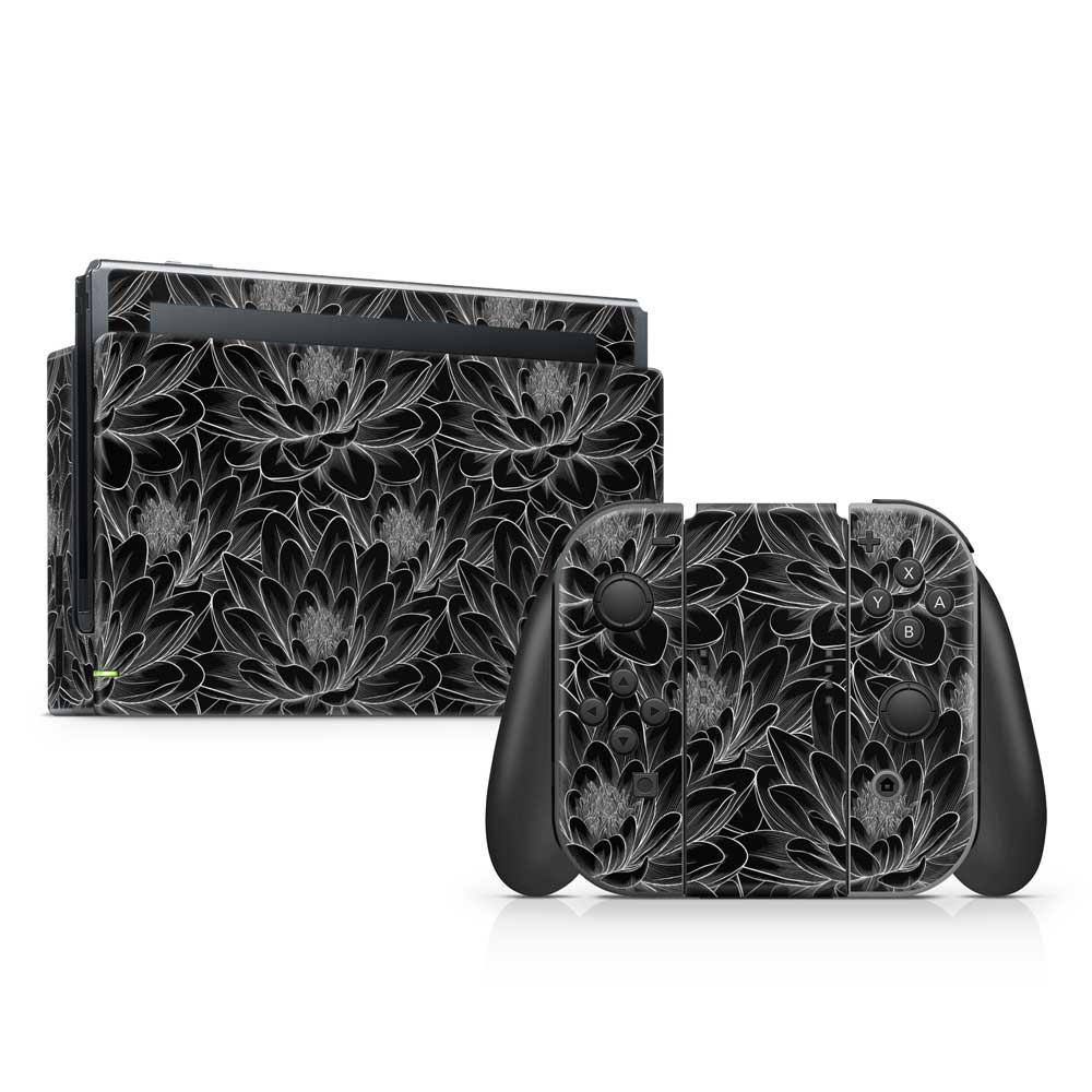 Floral Damask Black Nintendo Switch Skin