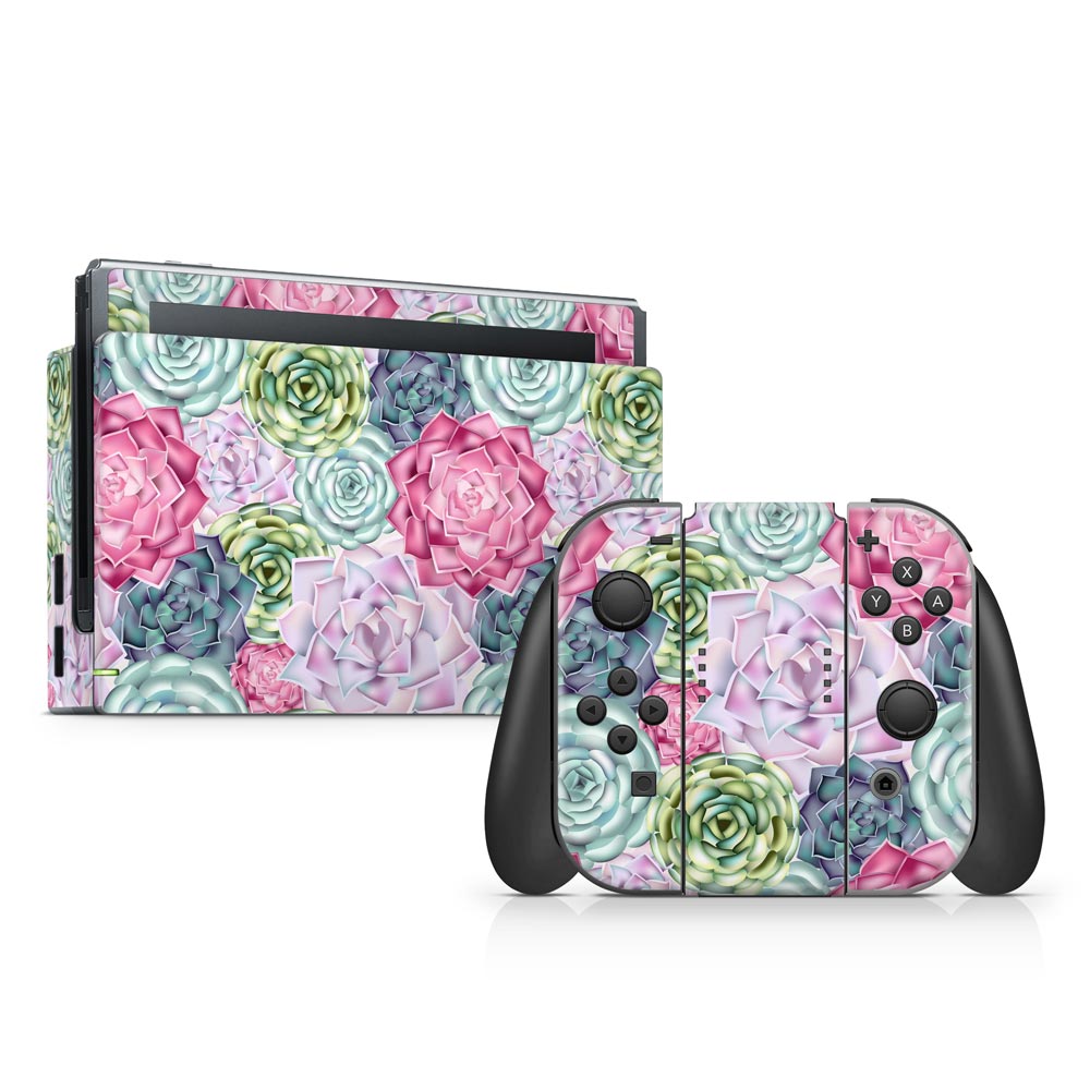 Succulent Pastel Nintendo Switch Skin