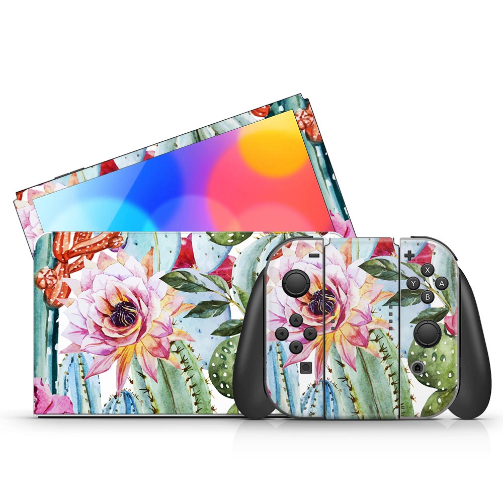 Cactus Flower Nintendo Switch Oled Skin