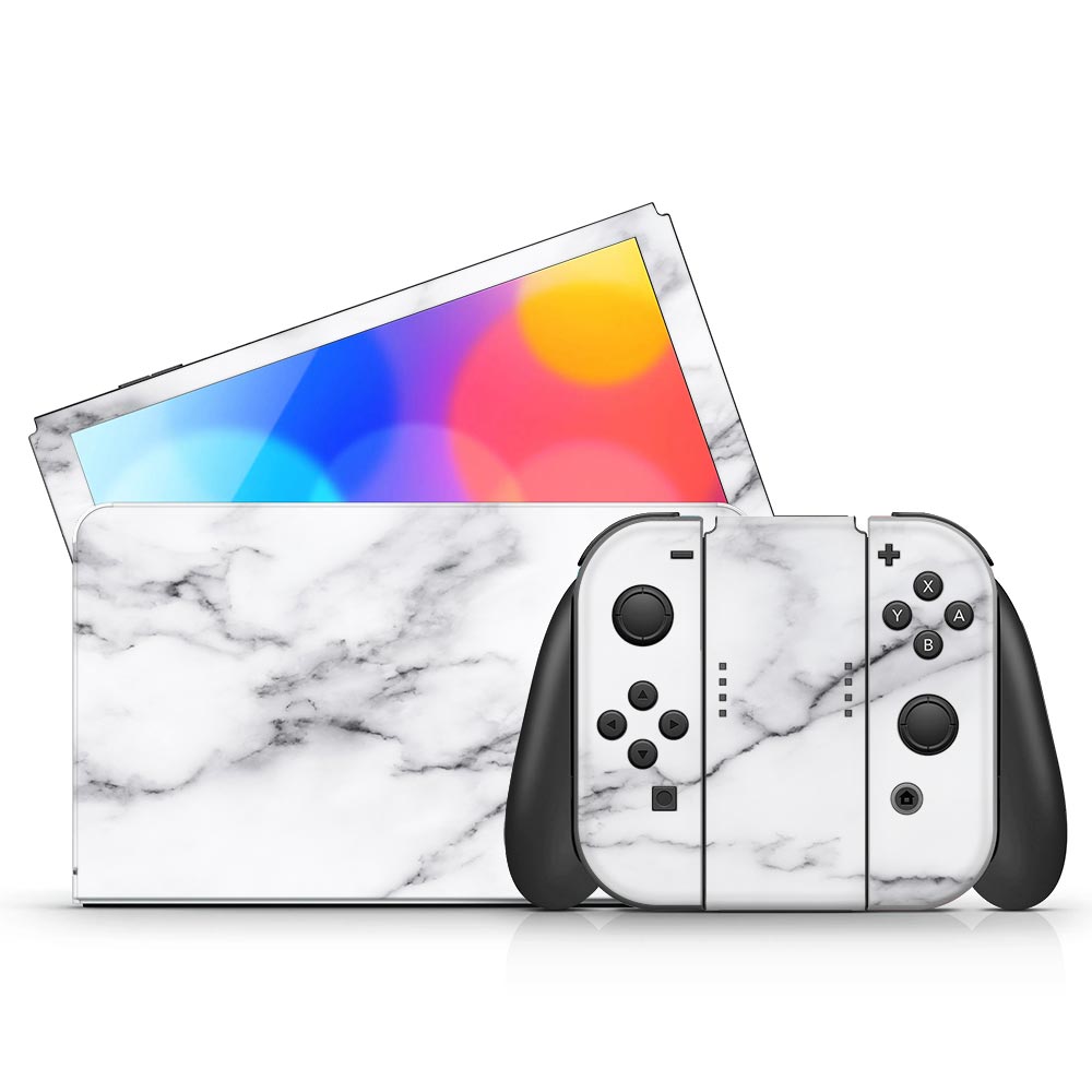 White Marble III Nintendo Switch Oled Skin