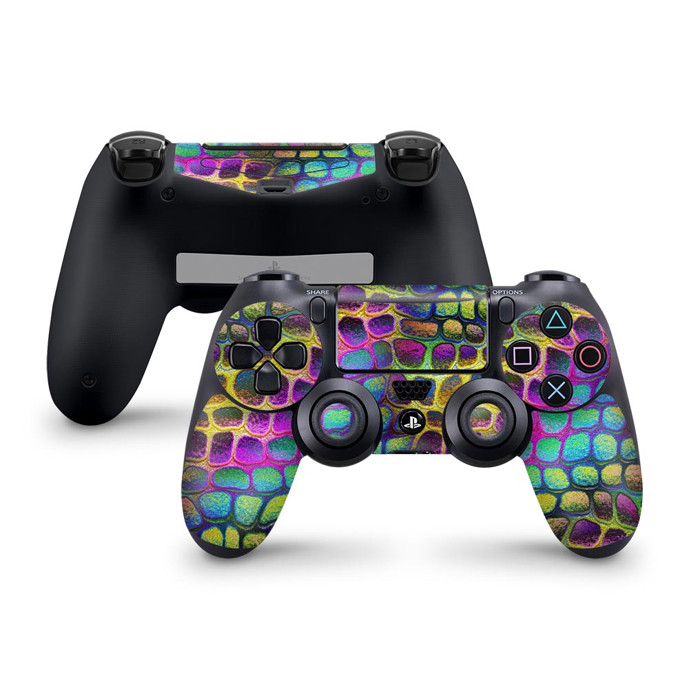 Fuzzy Rainbow Croc Skin PS4 Controller Skin