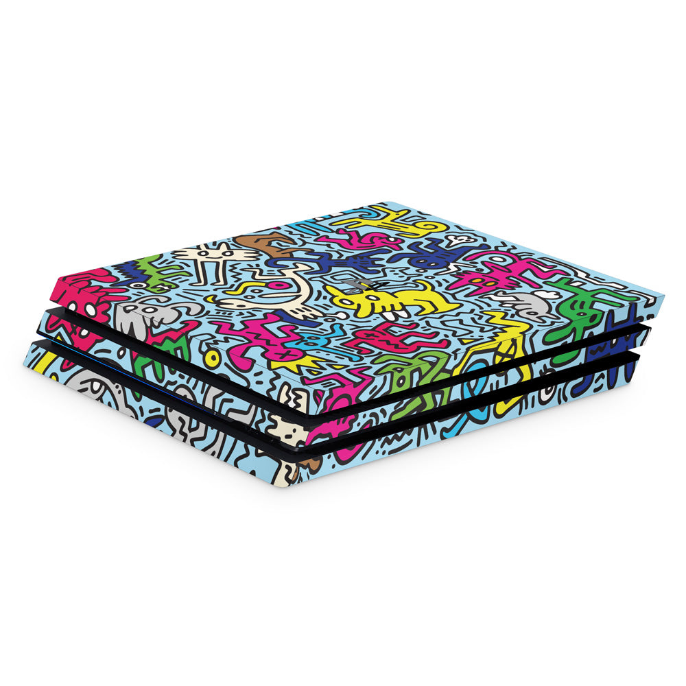 Doodle Crazy PS4 Pro Console Skin